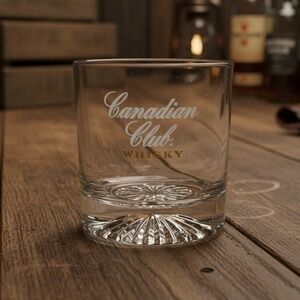 Canadian‎ Club Clear Whiskey Tumbler, Vintage Rocks Glass, Replacement Barware